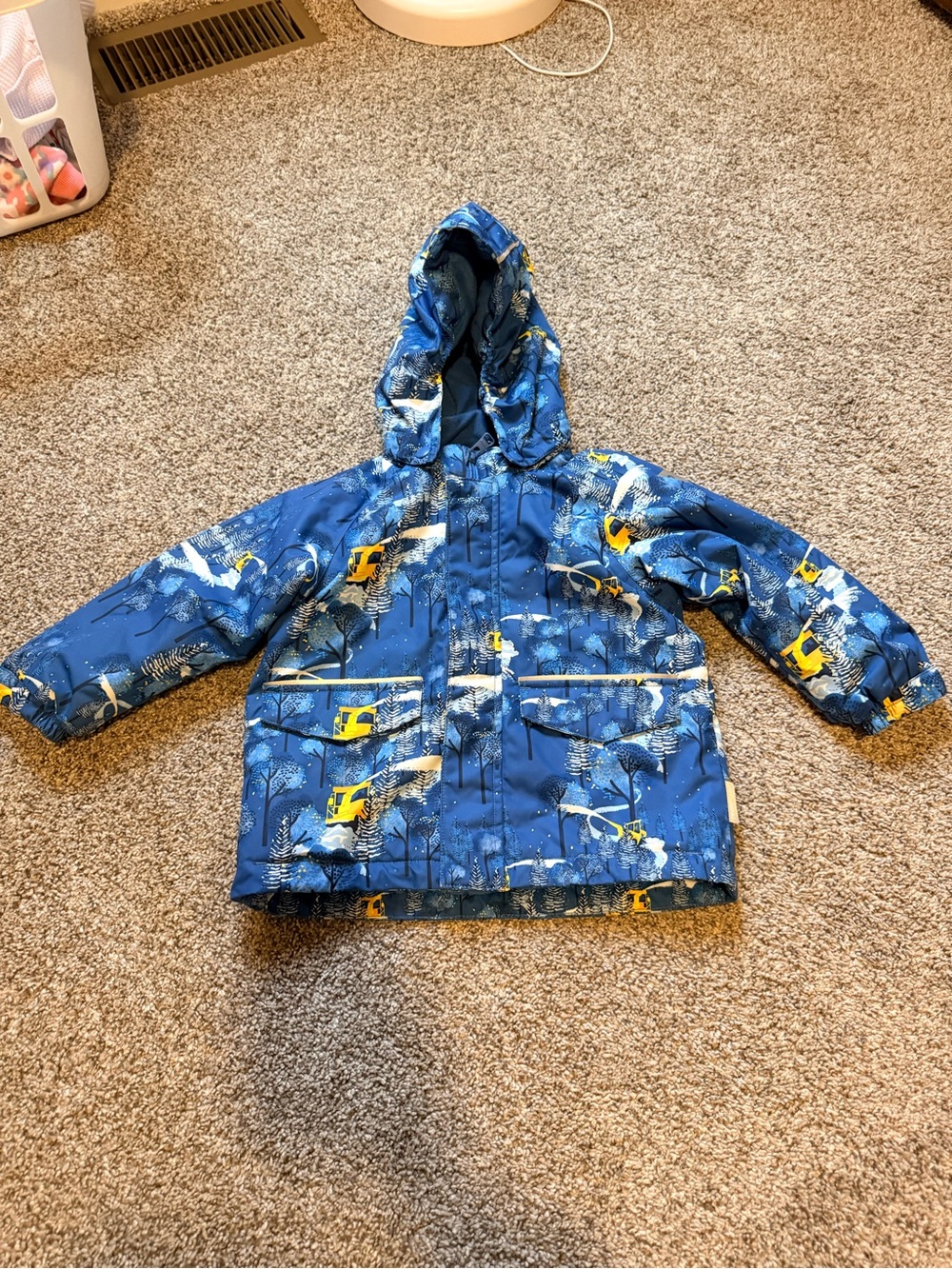 Reima Kids Hooded Winter Jacket with Construction Print